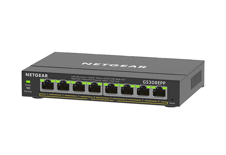 Netgear GS308EPP-100UKS 8-Port PoE+ Gigabit Ethernet Plus Switch (123W) Network Switch Netgear