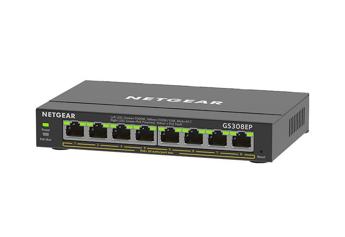 Netgear GS308EP 8-Port PoE+ Gigabit Ethernet Plus Switch Network Switch Netgear