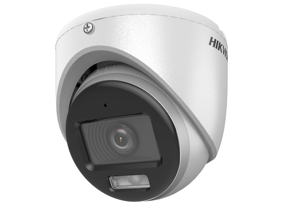 Hikvision 3K ColorVu AOC Fixed Turret Camera with Built-in Microphone 2.8mm White | DS-2CE70KF0T-LMFS-2.8mm-white Dome TVI AHD CVI Cameras Hikvision