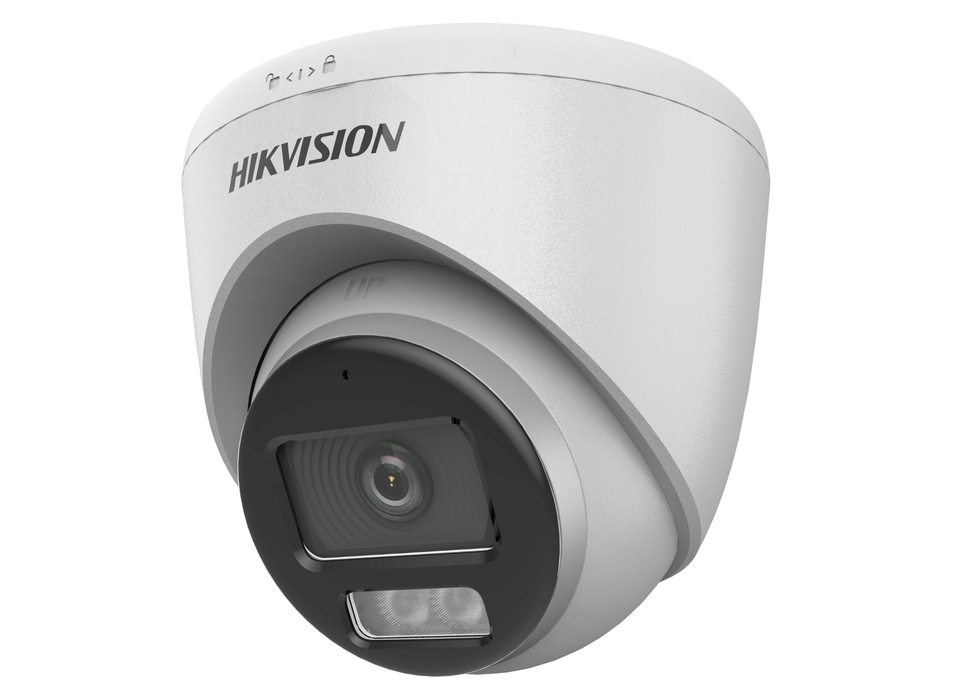 Hikvision 3K ColorVu AOC Fixed Turret Camera with Built-in Microphone 2.8mm White | DS-2CE72KF0T-LFS-2.8MM-WHITE Dome TVI AHD CVI Cameras Hikvision