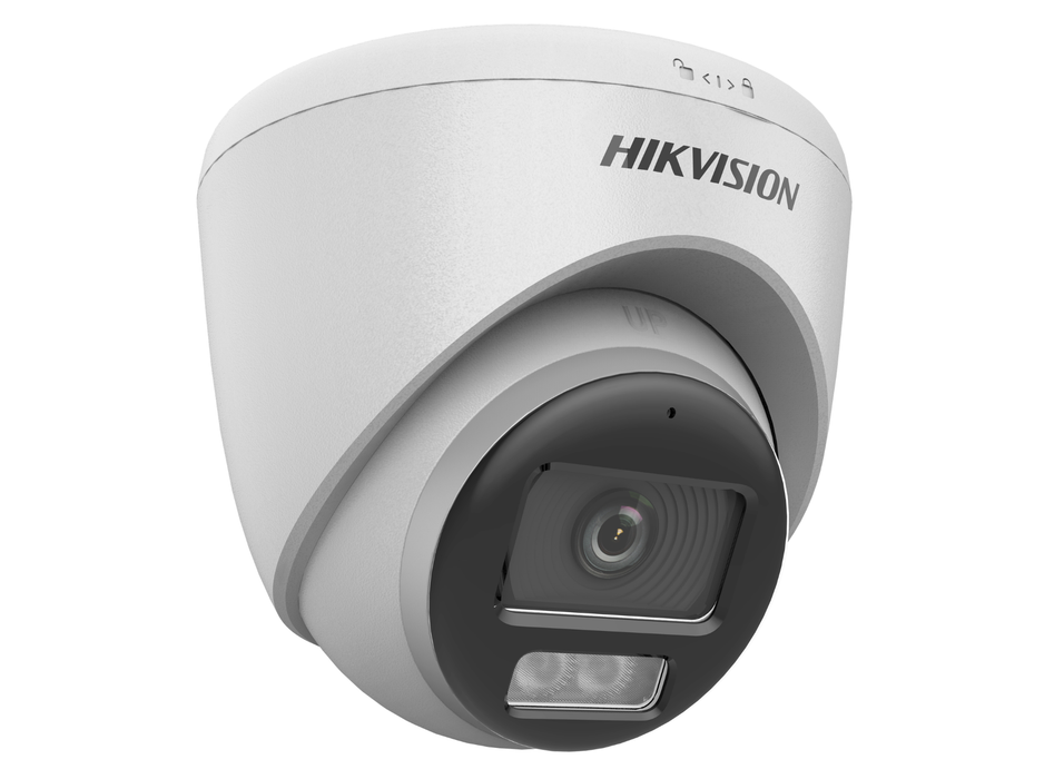 Hikvision 3K ColorVu AOC Fixed Turret Camera with Built-in Microphone 2.8mm White | DS-2CE72KF0T-LFS-2.8MM-WHITE Dome TVI AHD CVI Cameras Hikvision