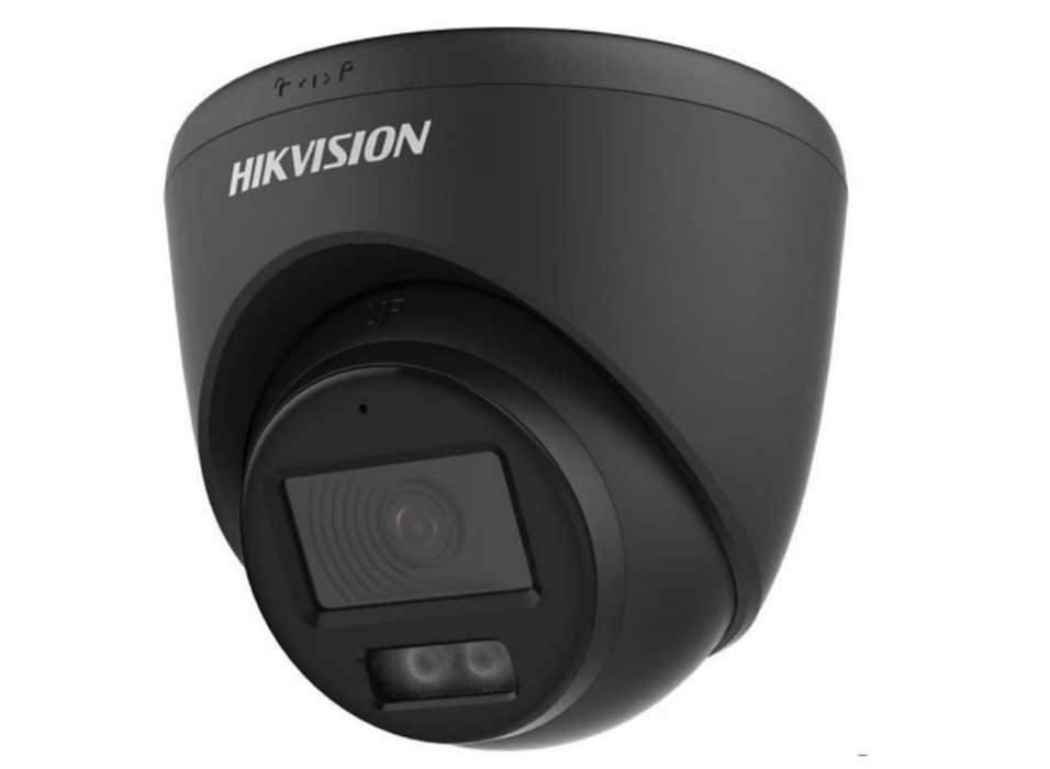 Hikvision 3K ColorVu AOC Fixed Turret Camera with Two-Way Audio 2.8mm Black | DS-2CE72KF0T-LTS-2.8MM-BLACK Dome TVI AHD CVI Cameras Hikvision