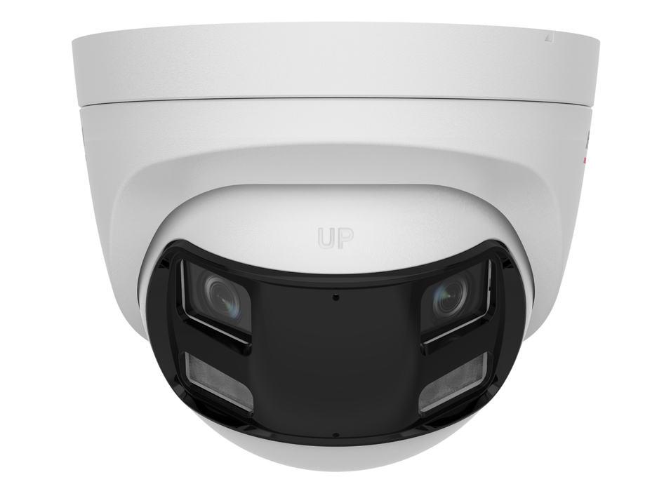 Hikvision 3K ColorVu Outdoor AOC Dual-Lens Camera with Built-in Microphone 2.8mm White | DS-2CE72KF3TP-DLS Dome TVI AHD CVI Cameras Hikvision