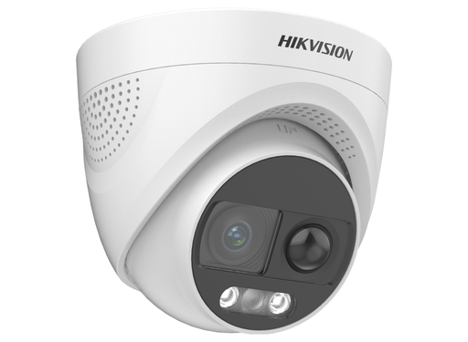 Hikvision 3K ColorVu PIR Siren Fixed Turret Camera with Built-in Speaker 2.8mm White | DS-2CE72KF3T-PIRXO-2.8MM Dome TVI AHD CVI Cameras Hikvision