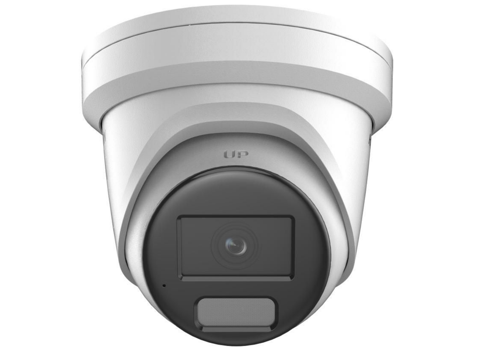 Hikvision 4MP ColorVu Fixed Turret IP Camera with Built-in Microphone & Smart Hybrid Light, 2.8mm, White | DS-2CD2347G2H-LIU-2.8mm