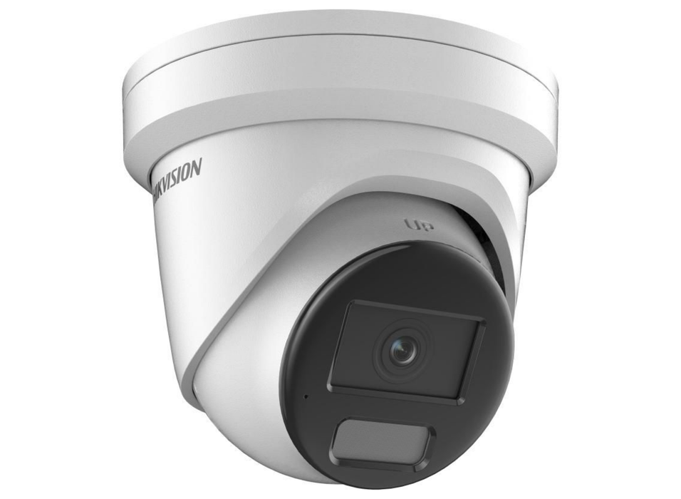 Hikvision 4MP ColorVu Fixed Turret IP Camera with Built-in Microphone & Smart Hybrid Light, 2.8mm, White | DS-2CD2347G2H-LIU-2.8mm