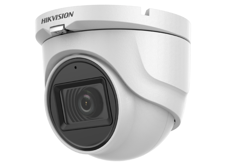 Hikvision 5MP 4-in-1 AOC Fixed Turret Camera with Built-in Microphone 2.8mm White | DS-2CE76H0T-ITMFS