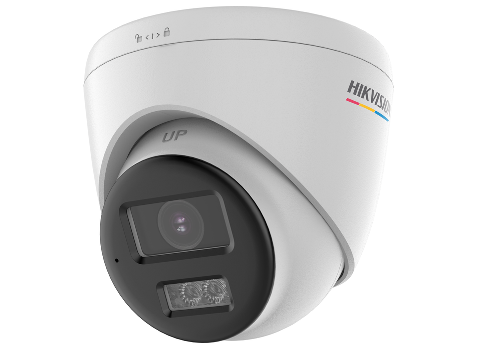Hikvision 8MP ColorVu Fixed Turret Dome Camera Built-in Mic Smart Hybrid Light 2.8mm White | DS-2CE72UF3T-LS-2.8M-WHITE Dome TVI AHD CVI Cameras Hikvision