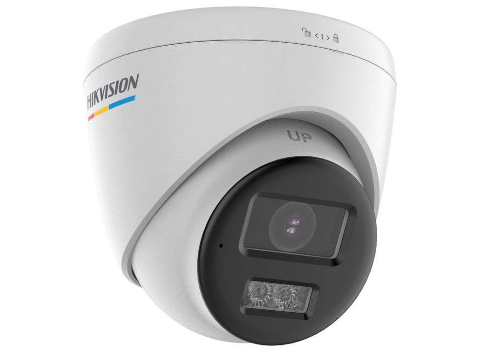 Hikvision 8MP ColorVu Fixed Turret Dome Camera Built-in Mic Smart Hybrid Light 2.8mm White | DS-2CE72UF3T-LS-2.8M-WHITE Dome TVI AHD CVI Cameras Hikvision
