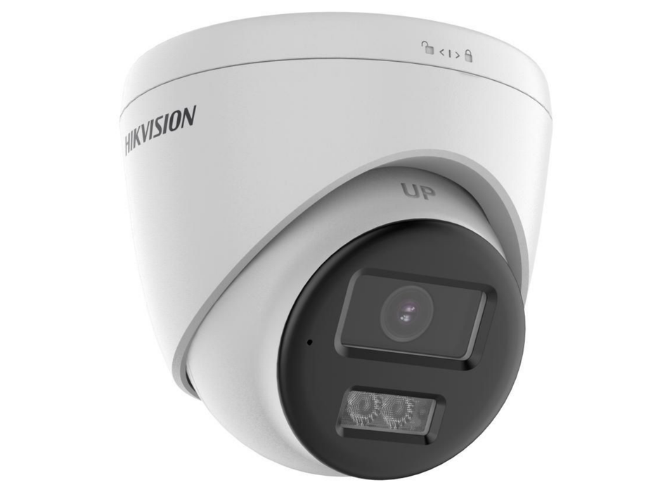 Hikvision 8MP ColorVu Fixed Turret Dome Camera with Two-Way Audio & Smart Hybrid Light, 2.8mm, White | DS-2CE78U0T-LTS-2.8MM