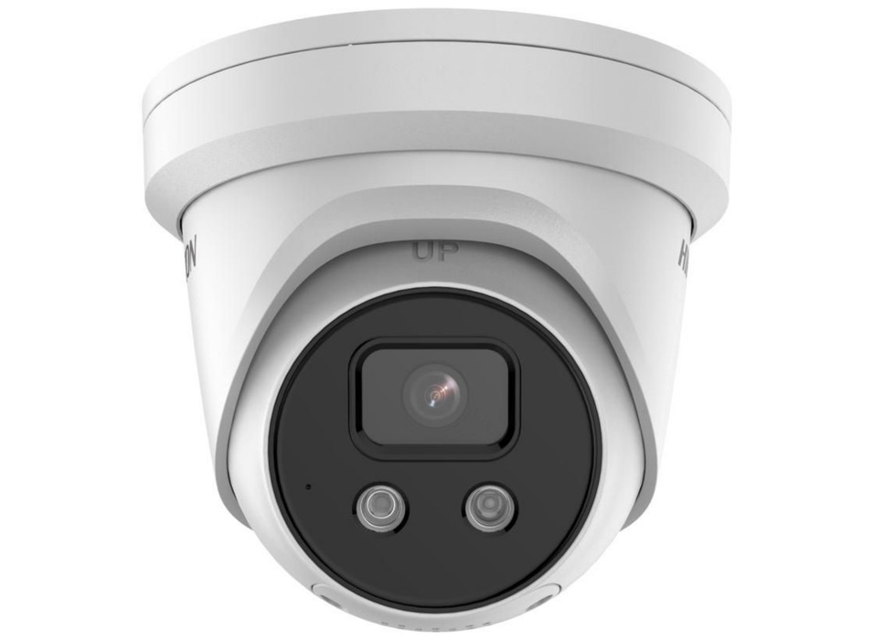 Hikvision 8MP DarkFighter AcuSense Turret IP Camera with Strobe Light & Two-Way Audio 2.8mm White | DS-2CD2386G2-ISU-SL-2.8MM-WHITE Dome IP Cameras Hikvision
