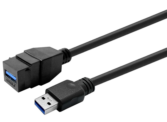 Vivolink Pro Keystone USB 3.0 A-Female to A-Male 3m Black Cable | PROKEYUSB3AFM3B Adapter / Converter Vivolink