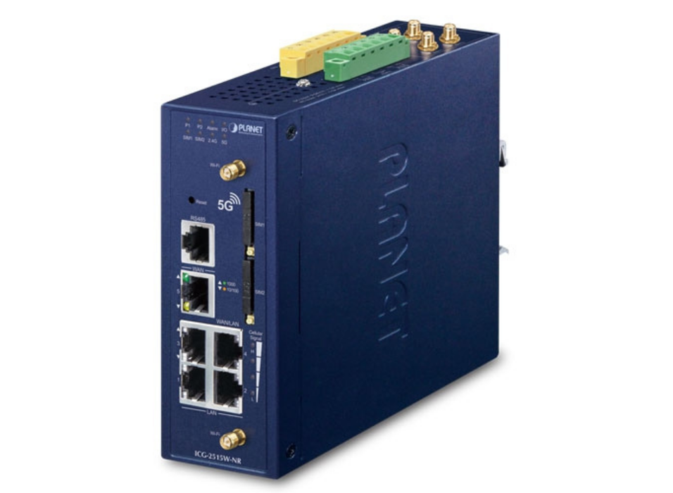 Planet Industrial 5G NR Cellular Wireless Gateway with 5-Port 10/100/1000T Planet Gateways/Controllers Planet