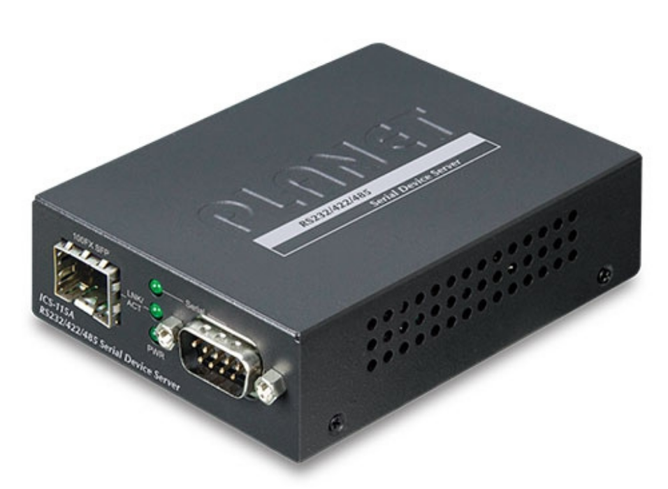Planet RS232/RS422/RS485 Serial Device Server with 1-Port 100BASE-FX SFP | ICS-115A Planet Serial Servers Planet