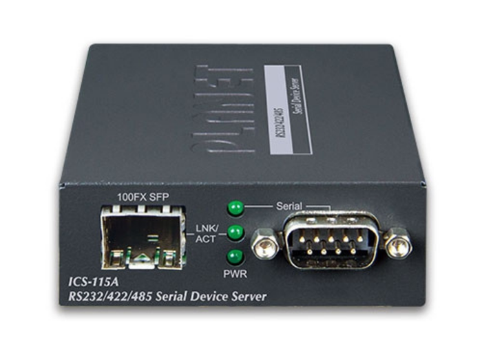 Planet RS232/RS422/RS485 Serial Device Server with 1-Port 100BASE-FX SFP | ICS-115A Gateway Planet