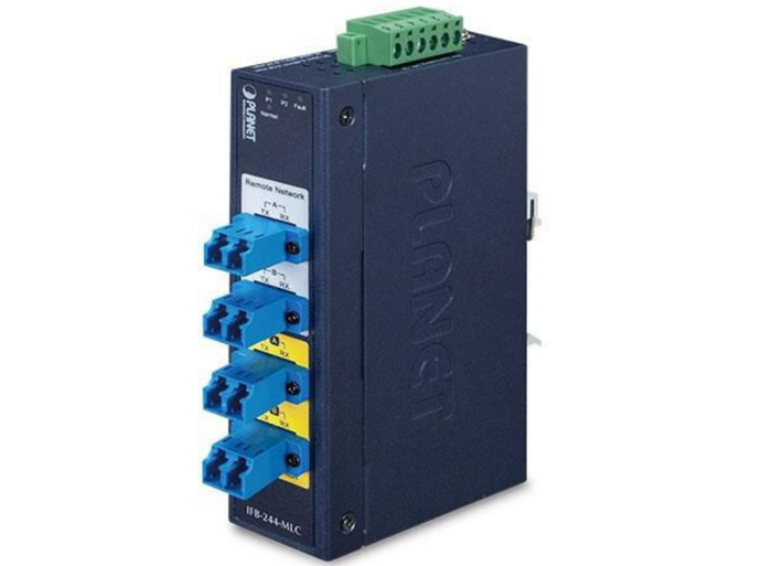 Planet Industrial 2-Channel Optical Fiber Bypass Switch | IFB-244-MLC Video Signal Converter Planet