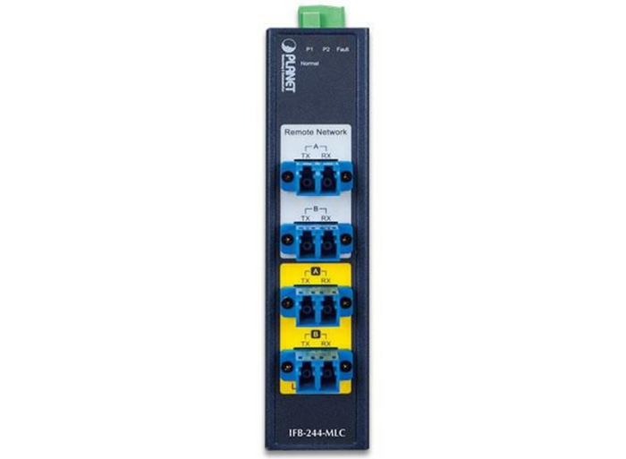 Planet Industrial 2-Channel Optical Fiber Bypass Switch | IFB-244-MLC Video Signal Converter Planet