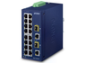 Planet Industrial 16-Port 10/100TX + 2-Port Gigabit TP/SFP Combo Ethernet Switch | IFGS-1822TF