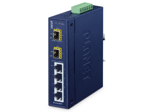 Planet Industrial 4-Port 10/100TX + 2-Port 1000X SFP Ring Ethernet Switch | IFGS-620TF Planet Network Switches Planet
