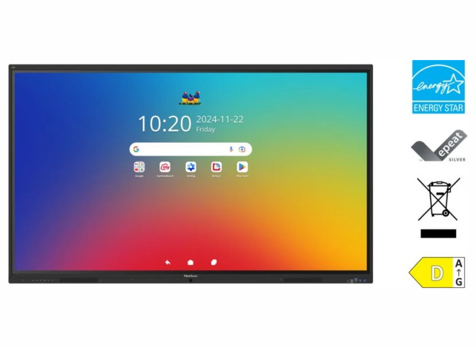 ViewSonic ViewBoard IFP9841-1-1C 98" 4K Ultra HD EDLA Certified Interactive Display Interactive Touchscreen Display ViewSonic
