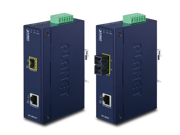 Planet 10/100Base-TX to 100Base-FX Industrial Media Converter | IFT-802T Adapter / Converter Planet