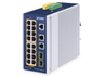 Planet Industrial PoE+ Switch 16xGigabit 320W 2xRJ45 2xSFP Hardened -40~75°C | IGS-4215-16P2T2S