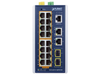 Planet Industrial PoE+ Switch 16xGigabit 320W 2xRJ45 2xSFP Hardened -40~75°C | IGS-4215-16P2T2S Planet Network Switches Planet