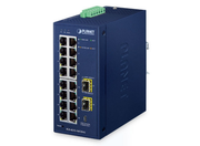 Planet Industrial L2/L4 16-Port 10/100/1000T + 2-Port 100/1000X SFP Managed Switch | IGS-4215-16T2S Network Switch Planet