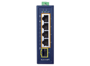 Planet Compact Industrial 4-Port 10/100/1000T 802.3at PoE + 1-Port 100/1000X SFP Ethernet Switch Network Switch Planet