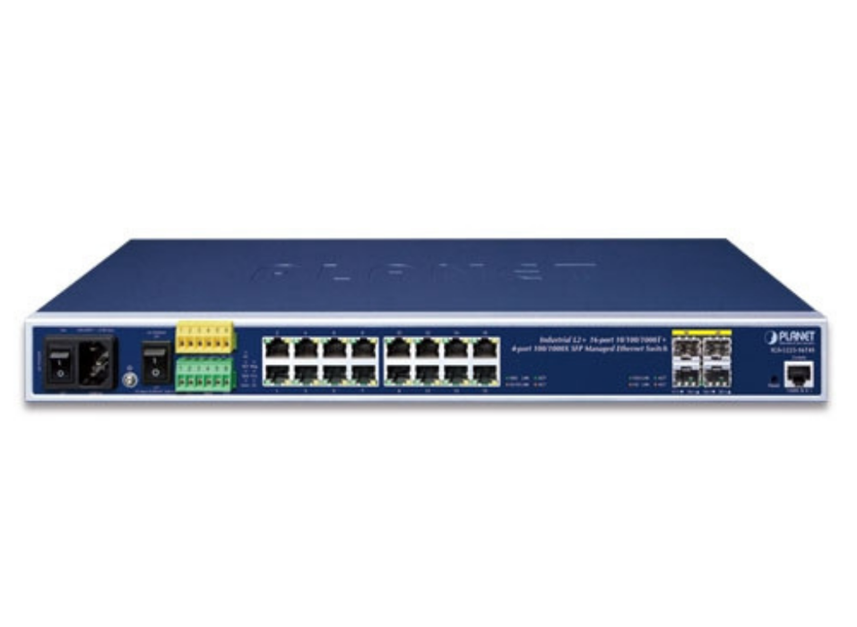 Planet Industrial L2+ 16-Port 10/100/1000T + 4-Port 100/1000X SFP Managed Ethernet Switch | IGS-5225-16T4S Planet Network Switches Planet