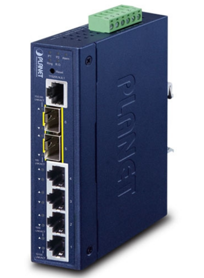 Planet L2+ Industrial 4-Port 10/100/1000T + 2-Port 1G/2.5G SFP Managed Ethernet Switch | IGS-5225-4T2S Network Switch Planet