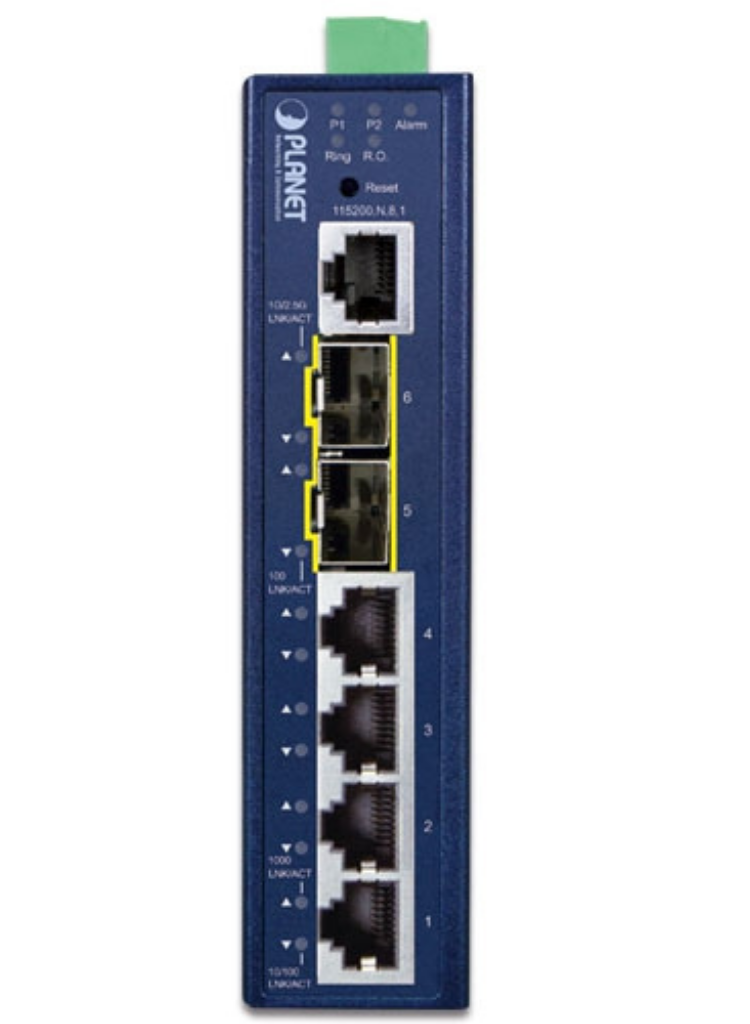 Planet L2+ Industrial 4-Port 10/100/1000T + 2-Port 1G/2.5G SFP Managed Ethernet Switch | IGS-5225-4T2S Network Switch Planet