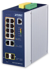 Planet IGS-5225-8P2T2S Industrial Managed Switch 8xPoE+ 2xRJ45 2x2.5G SFP Network Switch Planet