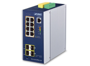 Planet Industrial L2+ 8-Port 10/100/1000T 802.3at PoE + 2-Port 100/1G SFP + 2-Port 100/1G/2.5G SFP Managed Ethernet Switch w/ 12V Booster | IGS-5225-8P4S-12V Network Switch Planet