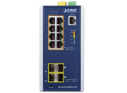 Planet Industrial L2+ 8-Port 10/100/1000T 802.3at PoE + 2-Port 100/1G SFP + 2-Port 100/1G/2.5G SFP Managed Ethernet Switch w/ 12V Booster | IGS-5225-8P4S-12V Network Switch Planet