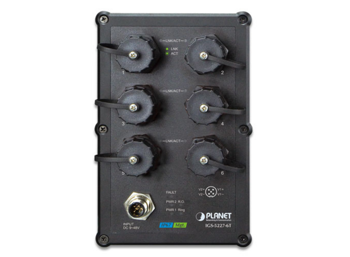 Planet Industrial IP67-rated 6-Port 10/100/1000T Managed Ethernet Switch | IGS-5227-6T Network Switch Planet