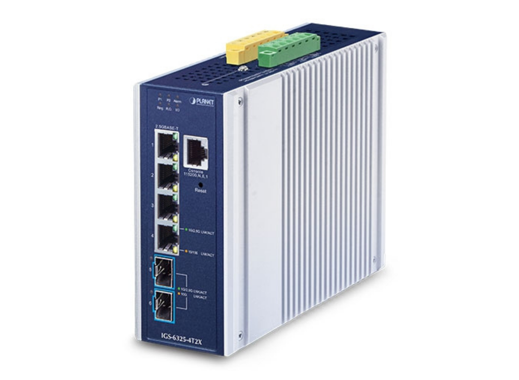 Planet Industrial Layer 3 4-Port 2.5GBASE-T + 2-Port 10GBASE-X SFP+ Managed Ethernet Switch Network Switch Planet