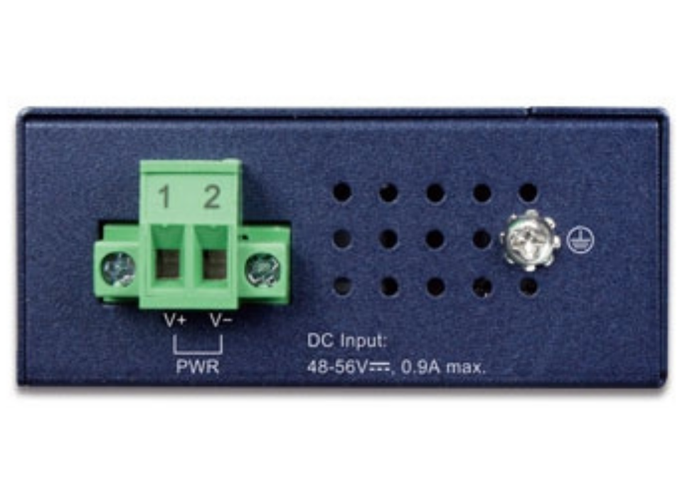 Planet Industrial Compact 100/1000BASE-X to 10/100/1000BASE-T 802.3at PoE+ Media Converter | IGTP-815AT