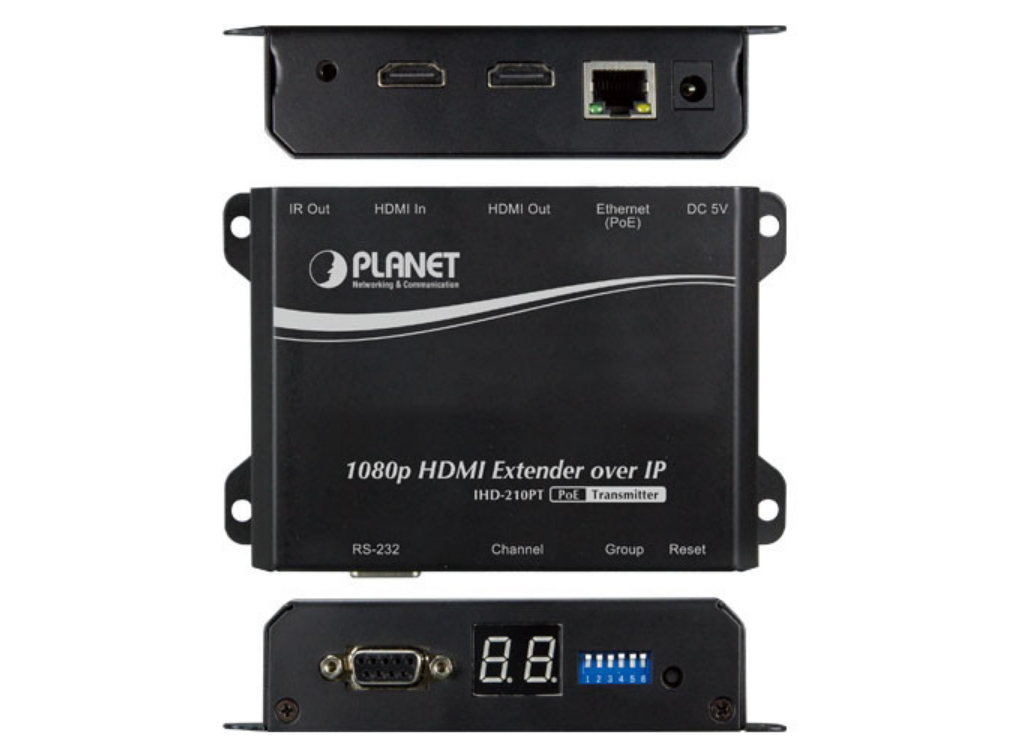 Planet High Definition HDMI Extender Transmitter over IP with PoE | IHD-210PT AV Extender Planet