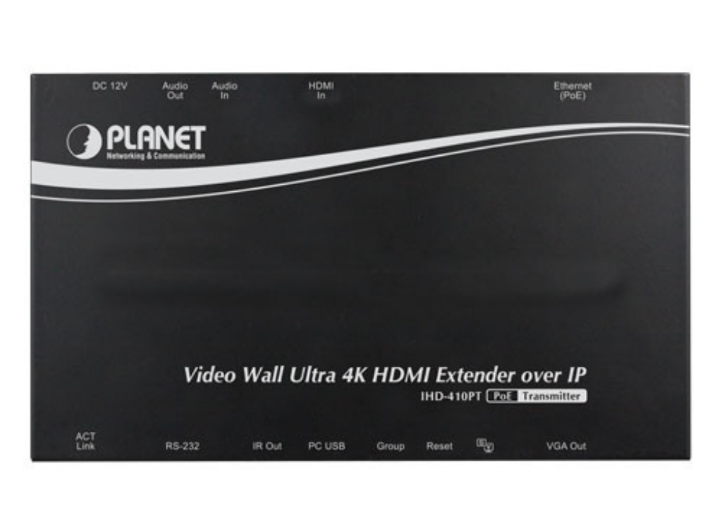 Planet Video Wall Ultra 4K HDMI/USB Extender Transmitter over IP with PoE | IHD-410PT AV Extender Planet