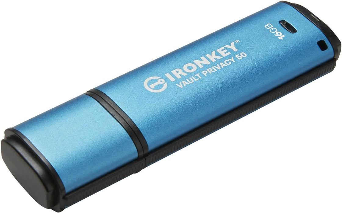 Kingston 16GB IronKey Vault Privacy 50 AES-256 Encrypted USB Flash Drive | IKVP50/16GB