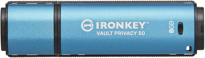 Kingston 8GB IronKey Vault Privacy 50 AES-256 Encrypted USB Flash Drive | IKVP50/8GB USB Flash Drive Kingston