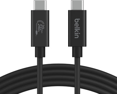 Belkin USB Cable 2 m USB4 Gen 2x2 USB C Black | INZ004BT2MBK Belkin USB Cable Belkin