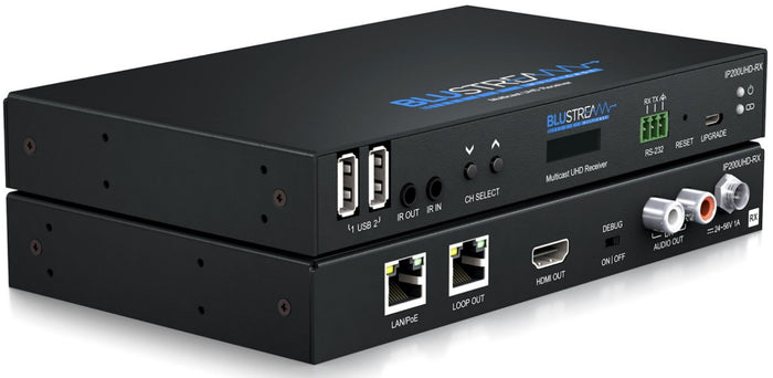 BluStream IP Multicast 4K UHD Video Receiver Over 1GB Network | IP200UHD-RX AV Receiver BluStream