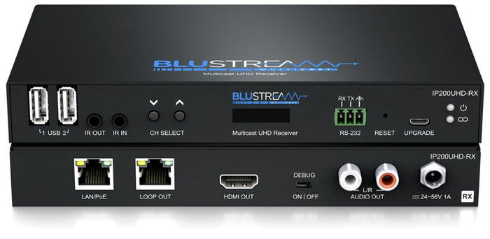 BluStream IP Multicast 4K UHD Video Receiver Over 1GB Network | IP200UHD-RX AV Receiver BluStream