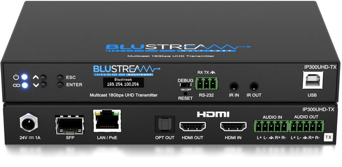 BluStream IP Multicast 60Hz 4:4:4 4K UHD Video Transmitter Over 1GB Network | IP300UHD-TX AV Extender BluStream