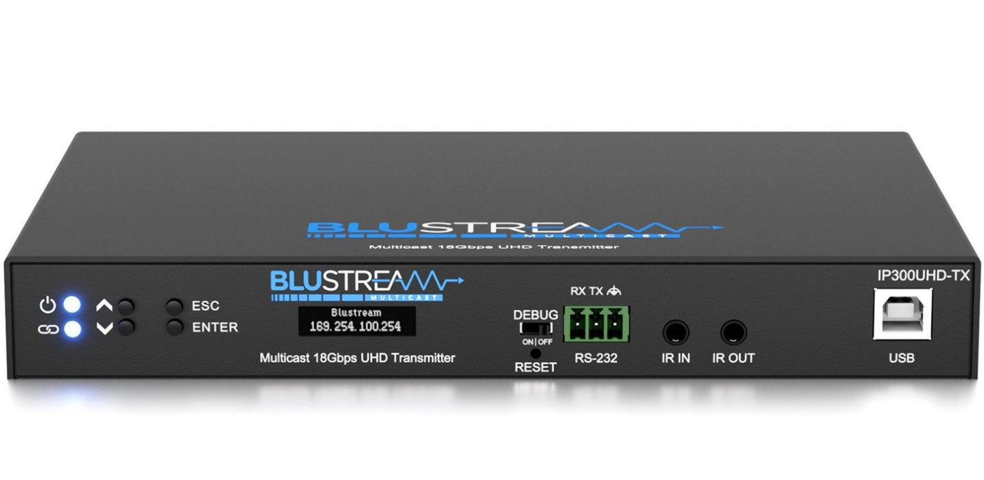 BluStream IP Multicast 60Hz 4:4:4 4K UHD Video Transmitter Over 1GB Network | IP300UHD-TX