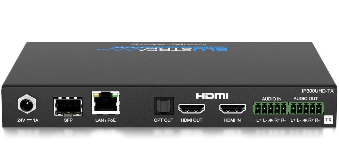 BluStream IP Multicast 60Hz 4:4:4 4K UHD Video Transmitter Over 1GB Network | IP300UHD-TX