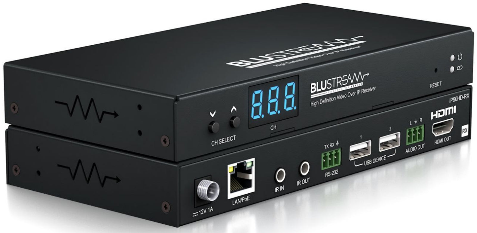 BluStream IP Multicast 1080p Video Receiver Over Via 100Mbps Network | IP50HD-RX AV Receiver BluStream