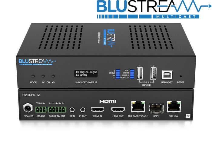 BluStream 4K 60Hz 4:4:4 SDVoE Simultaneous Transceiver Over 10Gb Managed Network | IP510UHD-TZ AV Receiver BluStream